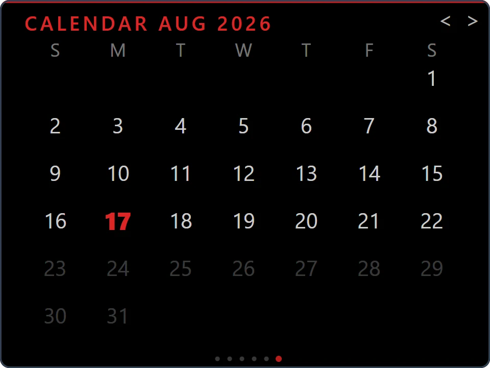 Desk Calendar Display monthly calendar screen